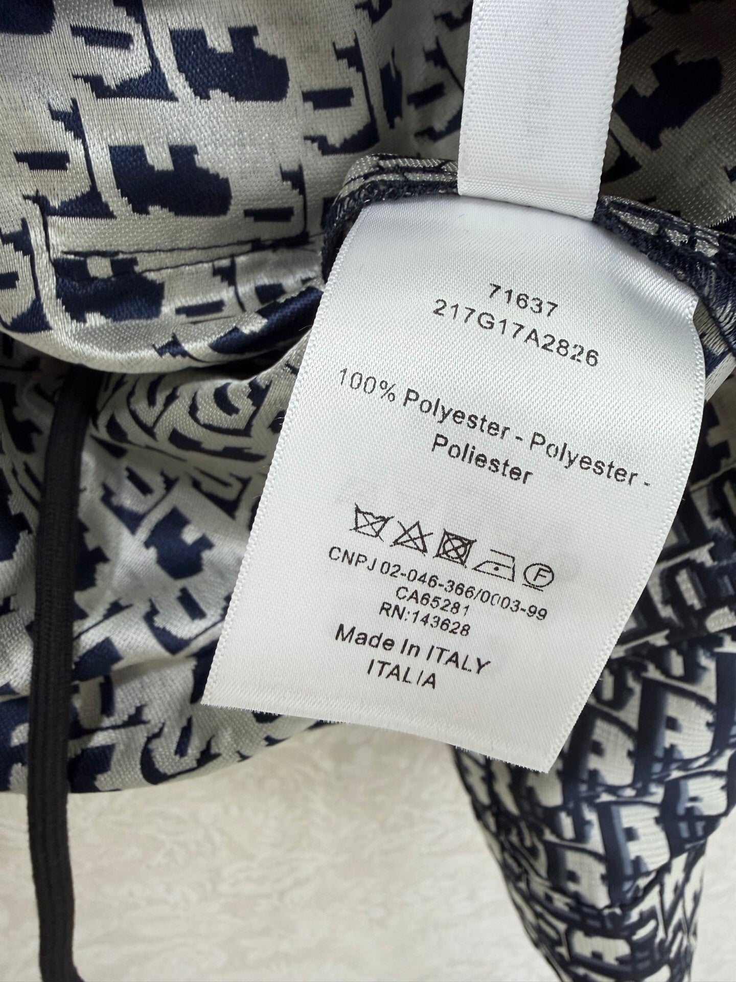 Oblique Technical Taffeta Jacket – Slate Blue Monogram Shirt-Jacket with Cinched Waist