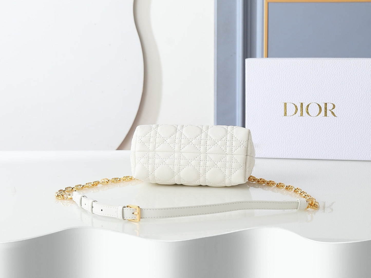 Jolie Top Handle Mini Bag – Cannage Lambskin with Pearl-Embellished CD Clasp