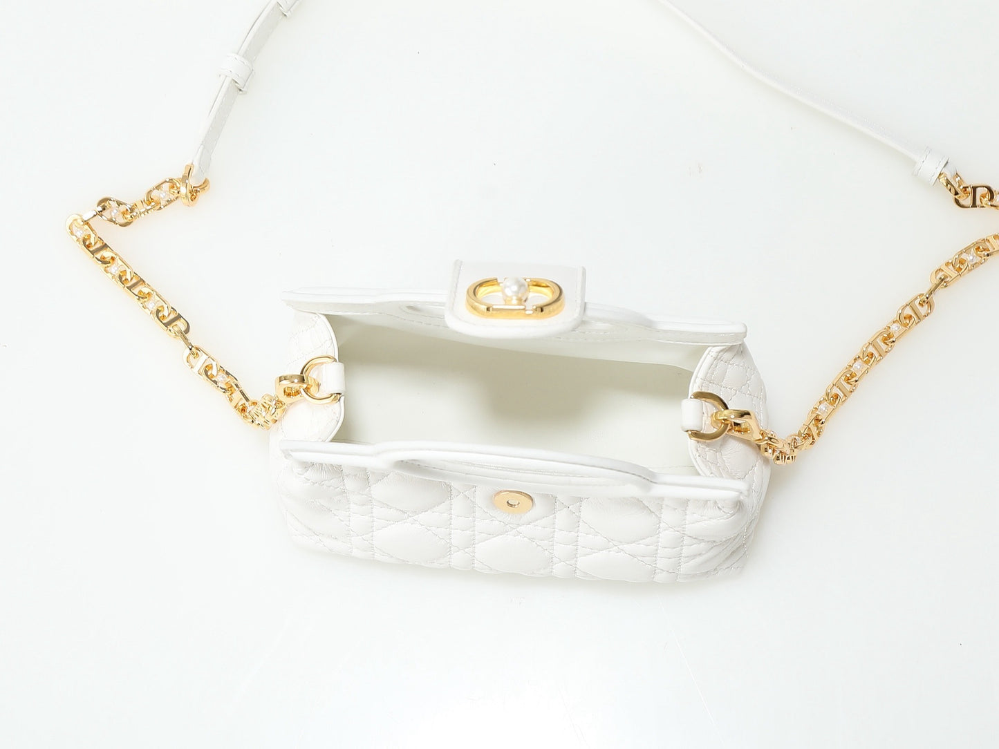 Jolie Top Handle Mini Bag – Cannage Lambskin with Pearl-Embellished CD Clasp