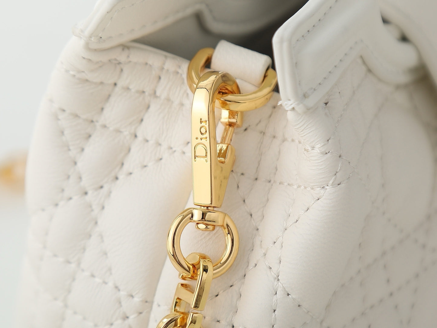 Jolie Top Handle Mini Bag – Cannage Lambskin with Pearl-Embellished CD Clasp