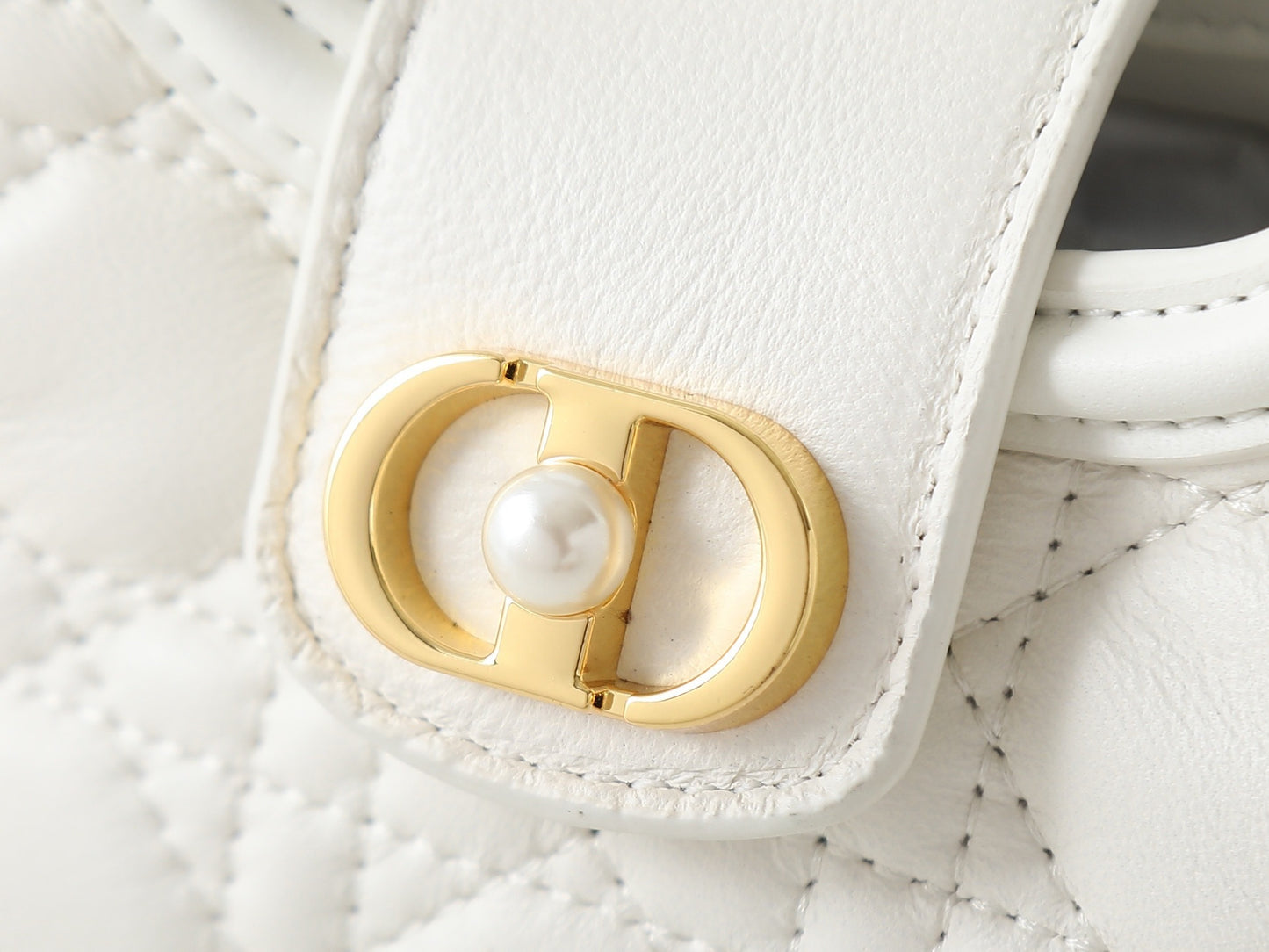 Jolie Top Handle Mini Bag – Cannage Lambskin with Pearl-Embellished CD Clasp