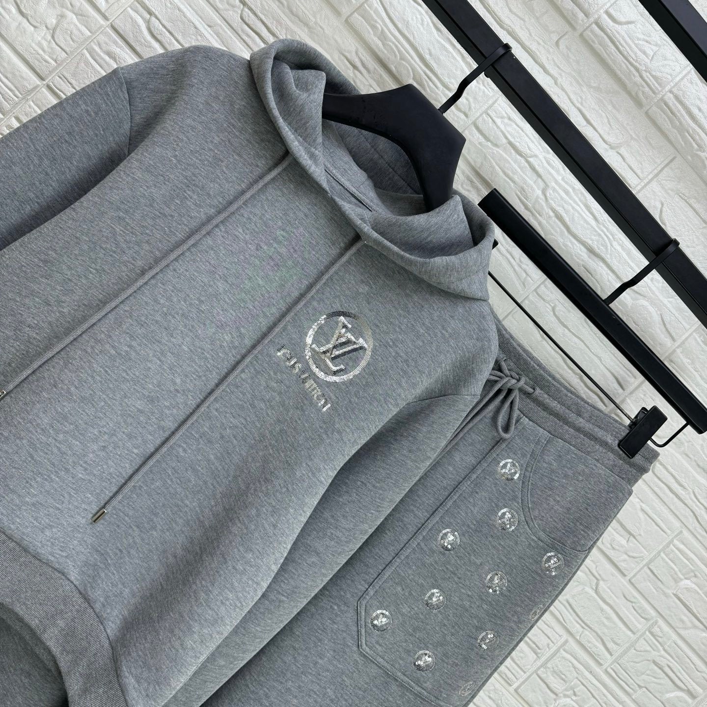 LV Embellished Cotton-Jersey Tracksuit