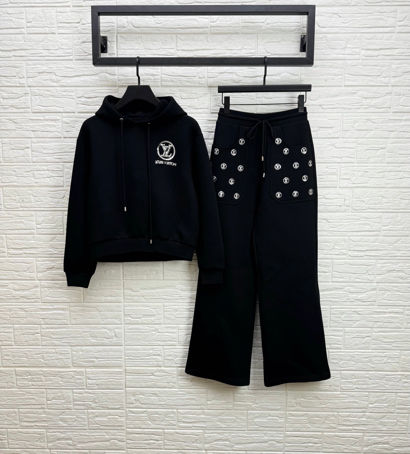LV Embellished Cotton-Jersey Tracksuit