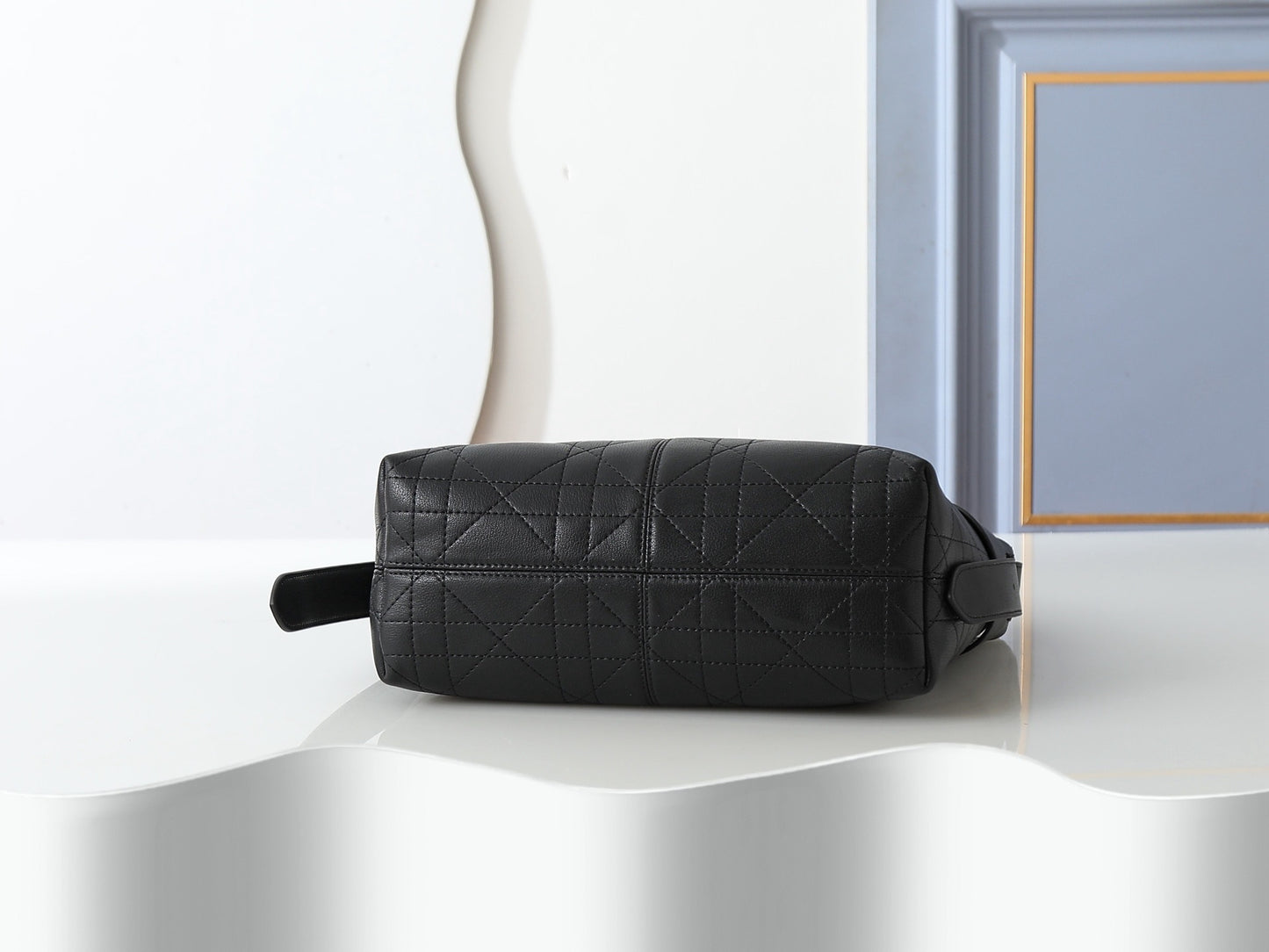 CD Voyage Bag – Powder Beige Flat Macrocannage Grained Calfskin Hobo