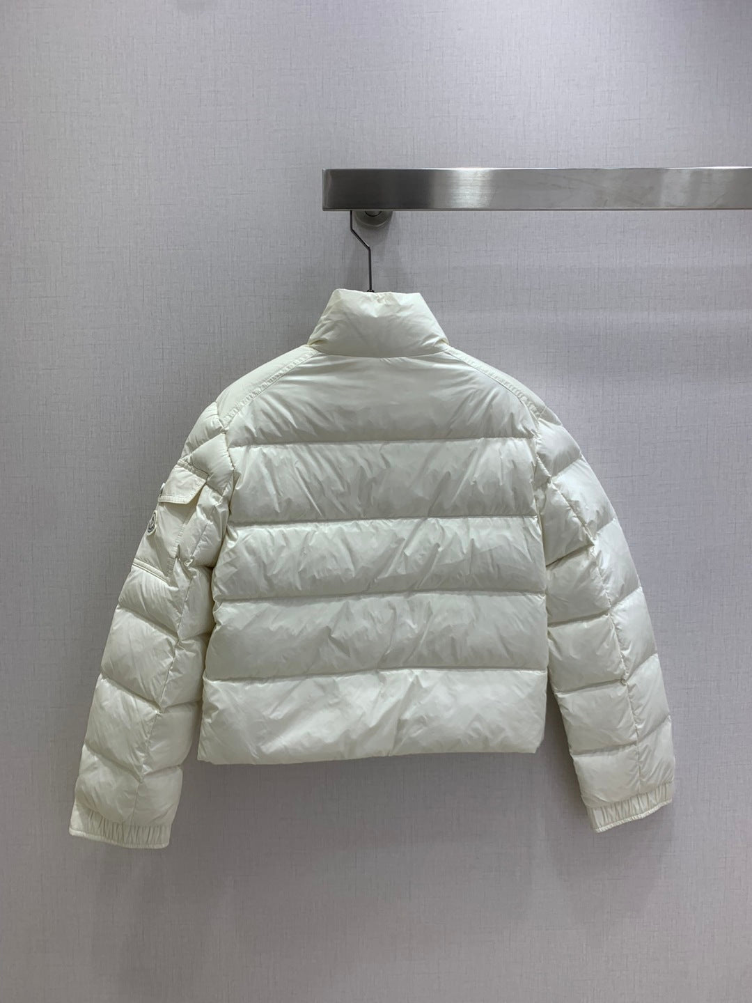 Petra Short Down Jacket – High-Gloss Nylon Super Laqué Boxy Cropped Puffer
