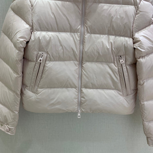 Petra Short Down Jacket – High-Gloss Nylon Super Laqué Boxy Cropped Puffer
