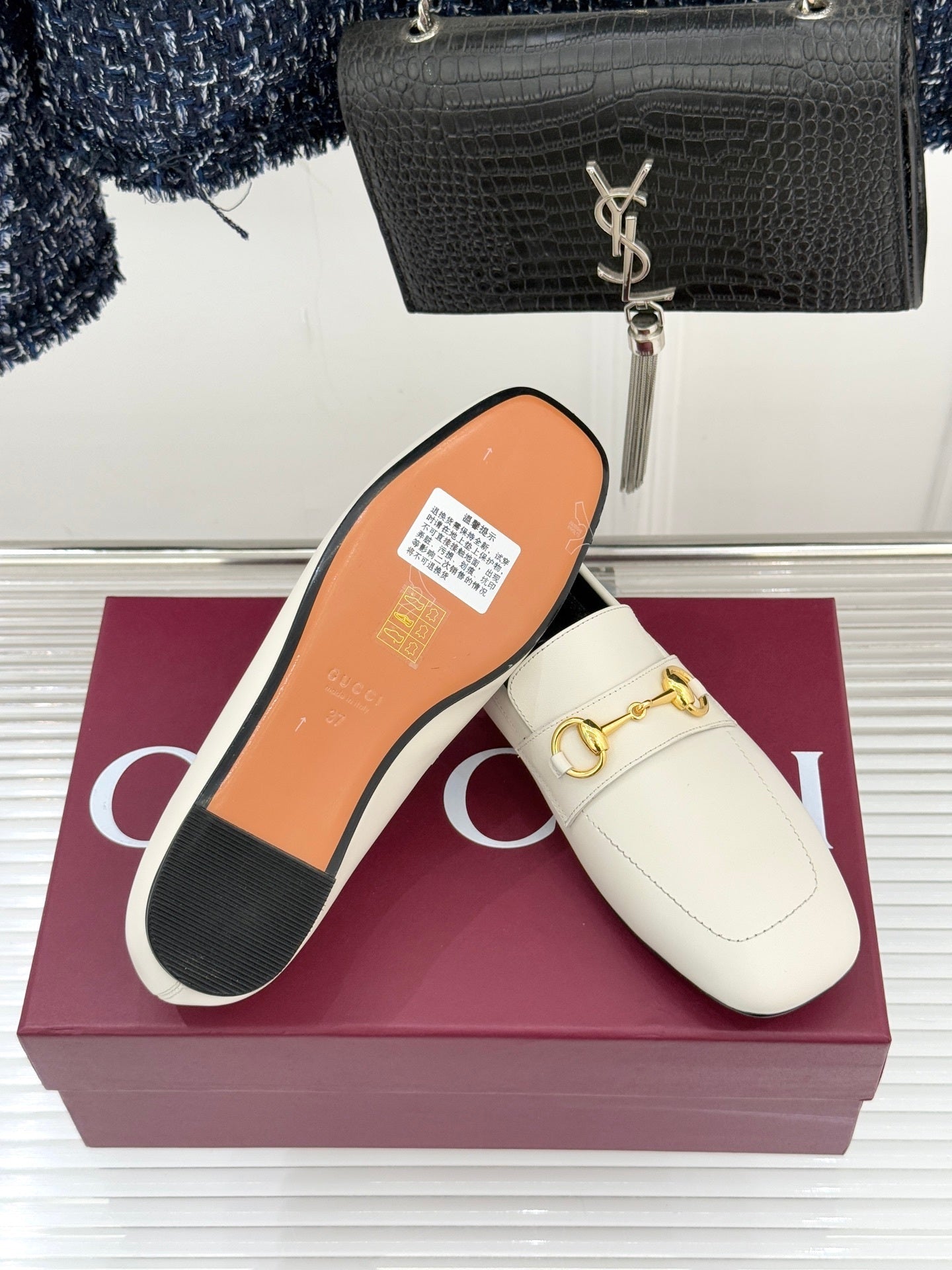 Jordaan Loafer – Optic White Calfskin with Slim Gold-Tone Horsebit