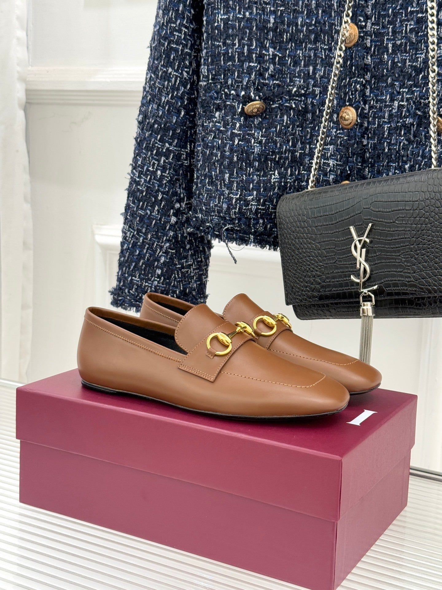 Jordaan Loafer – Rich Brown Calfskin with Slim Gold-Tone Horsebit