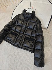 Glossy Black Quilted Puffer Jacket for Women