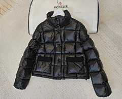Glossy Black Quilted Puffer Jacket for Women