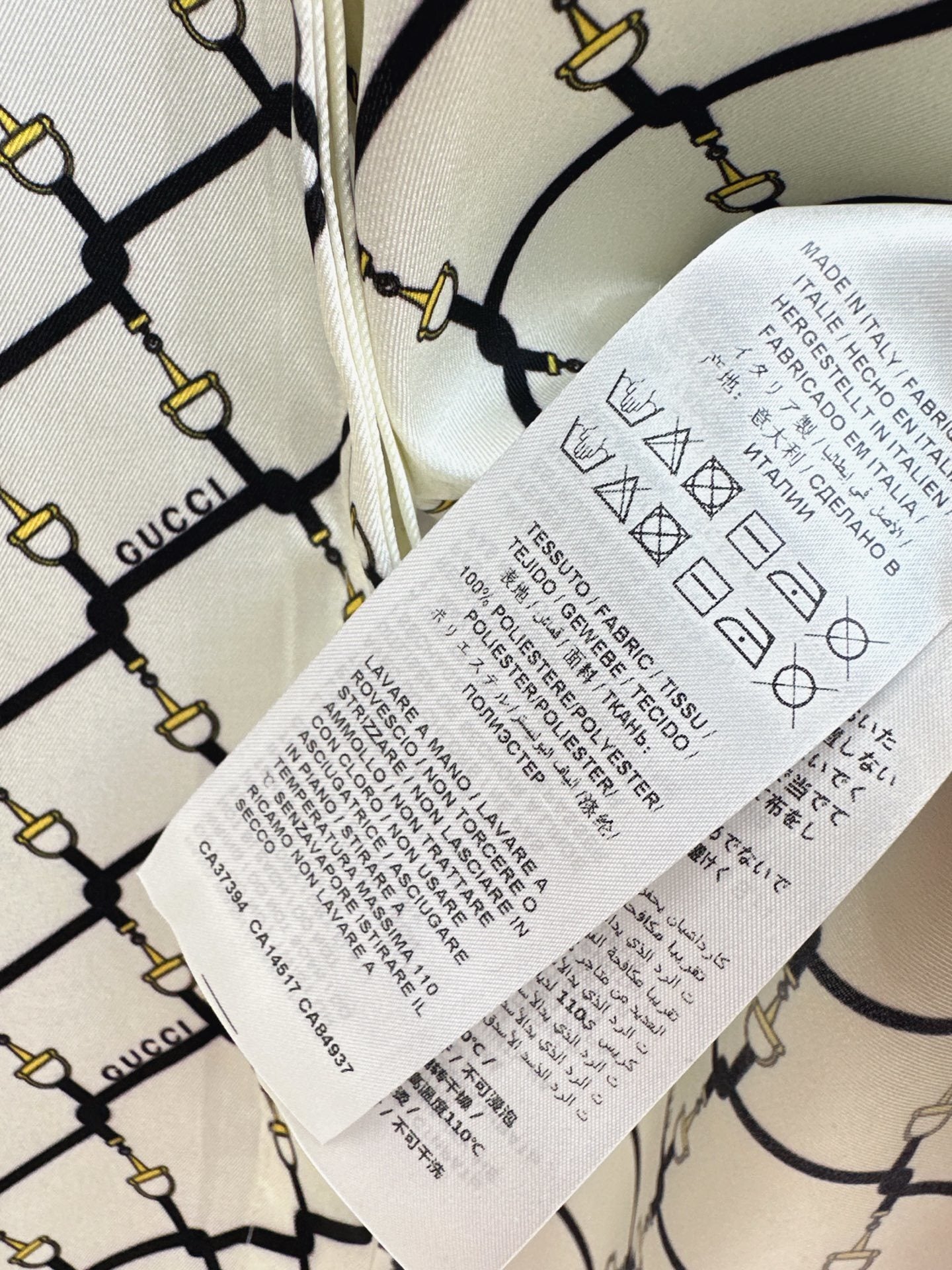 GG Horsebit-Print Silk Twill Set – Ivory & Black Wide-Leg  Ensemble