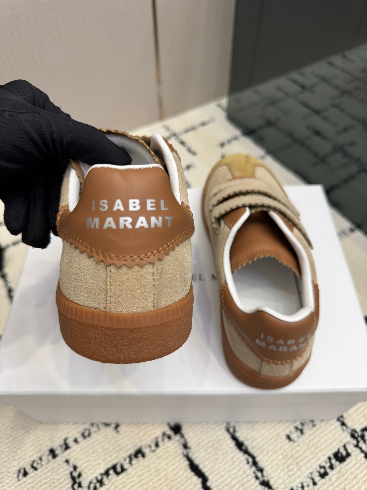 Beige Suede Sneakers – Multi-Tonal Desert Sand Brushed Retro Court Shoes