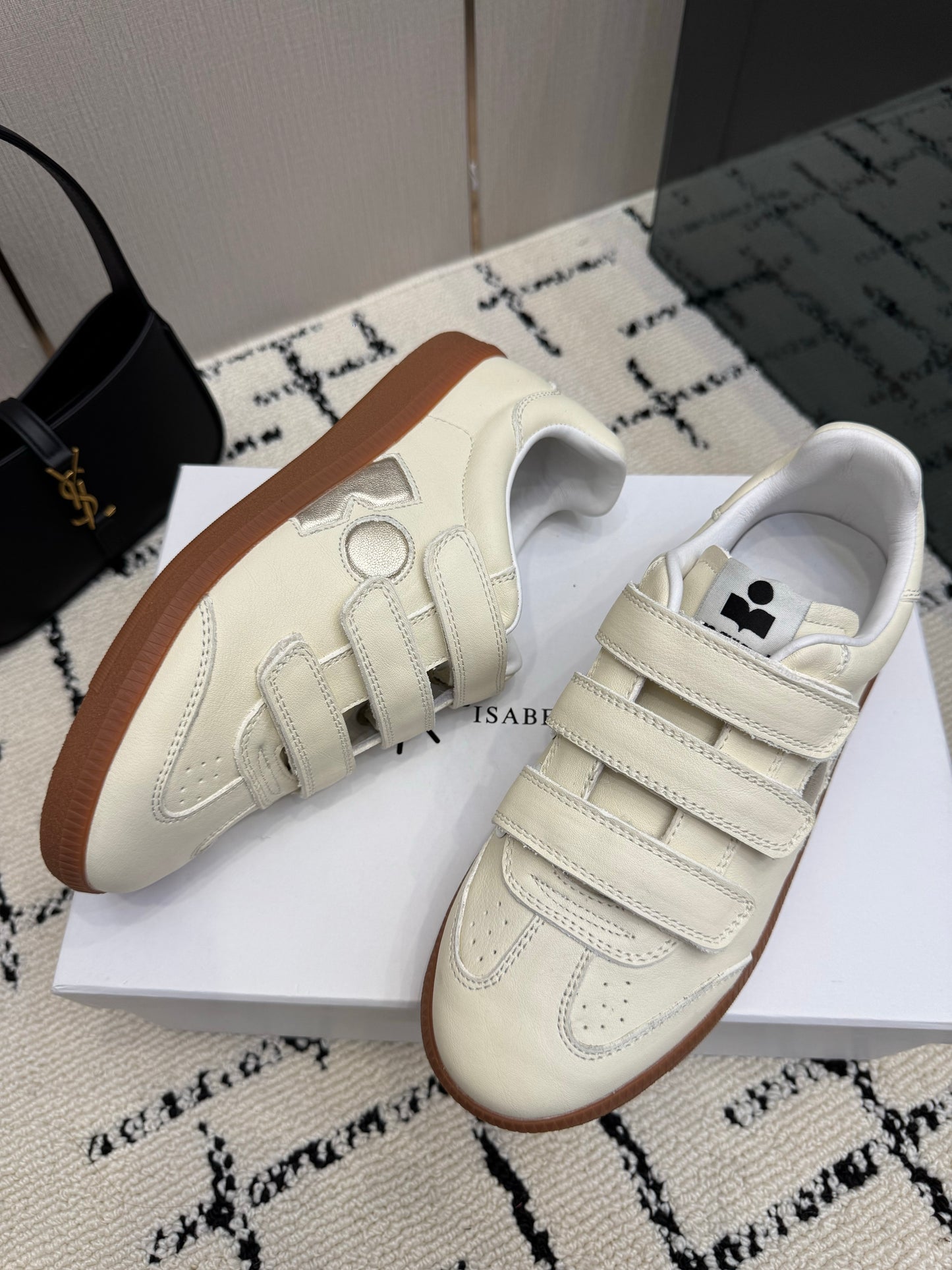 Cream Leather Sneakers – Low-Top Retro Sneakers
