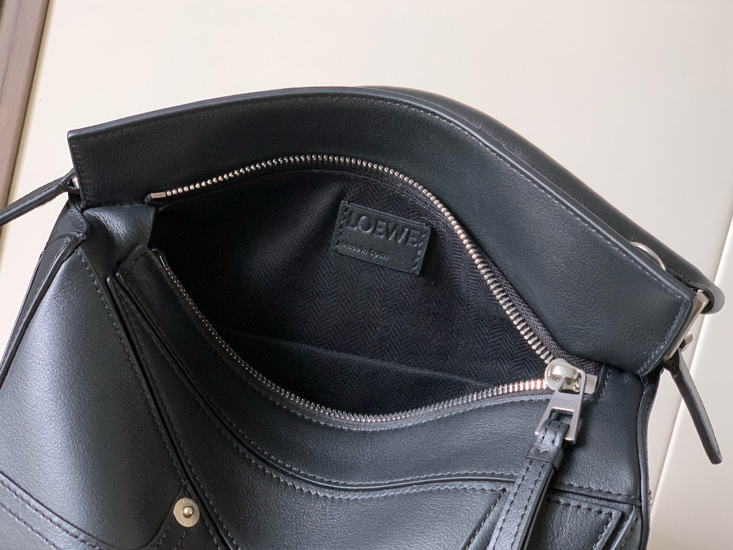 Puzzle Edge Shoulder Bag – Deep Midnight Indigo Calfskin Leather Cuboid Handbag