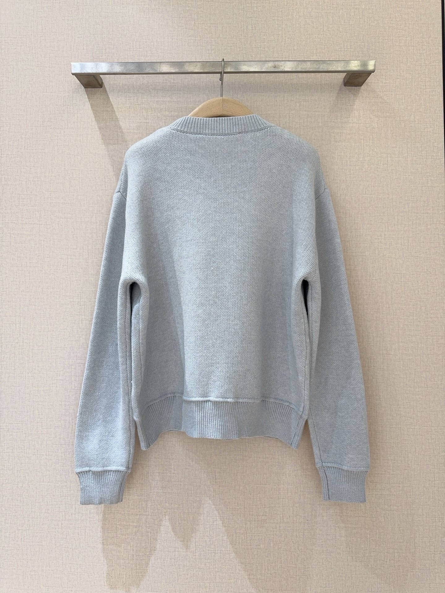 Embroidered Signature Sweatshirt – Blue 3D Marque Déposée Cotton Crewneck