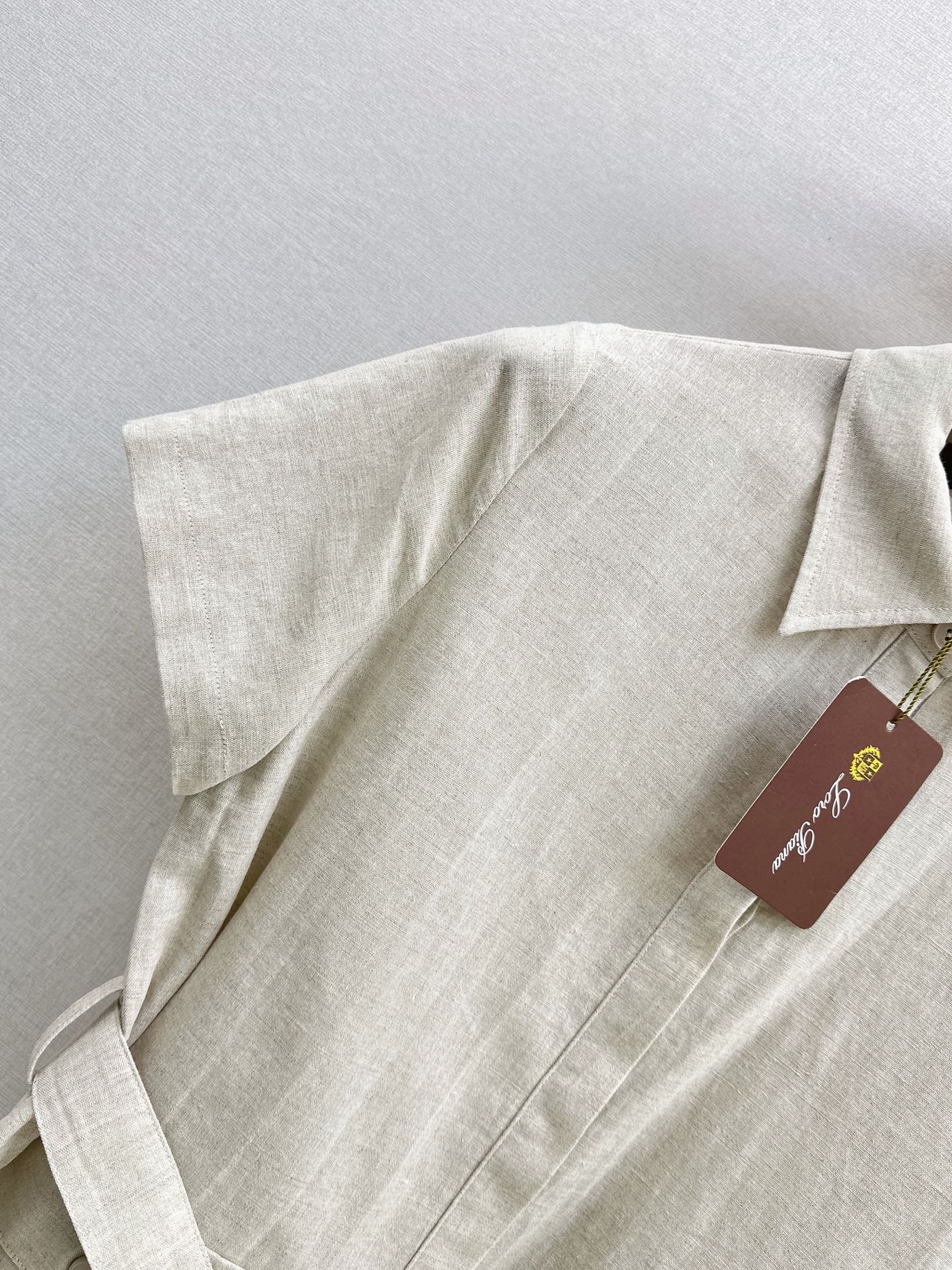 Jondal Linen Set – Raw Oatmeal-Beige Organic Italian Linen Shirt and Pleated Wide-Leg Trousers