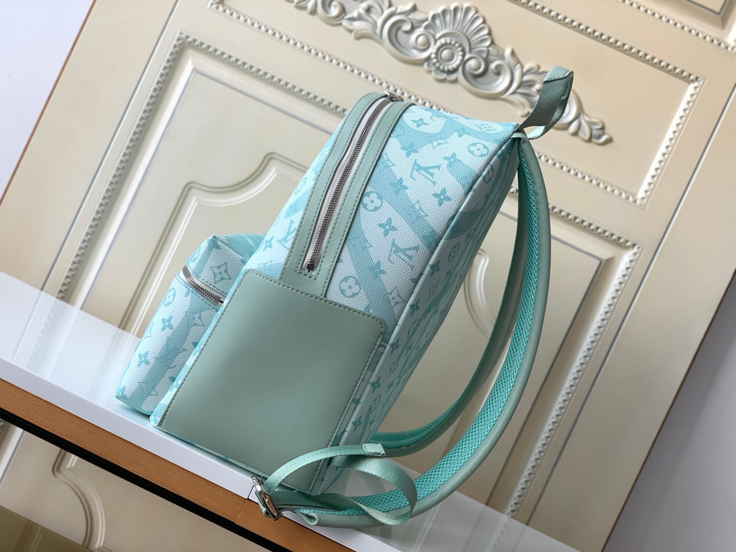 LV Discovery Monogram Aqua Garden Backpack – Mint Green & Seafoam Coated Rucksack