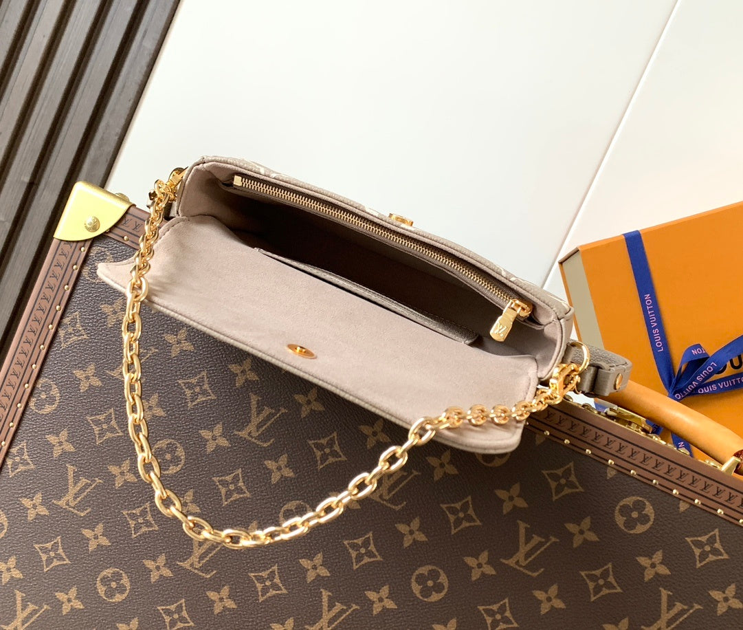 LV Favorite – Bicolor Monogram Empreinte Grained Leather Flap Bag