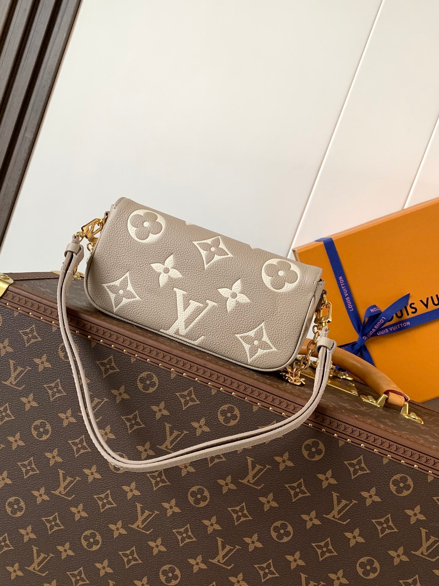 LV Favorite – Bicolor Monogram Empreinte Grained Leather Flap Bag