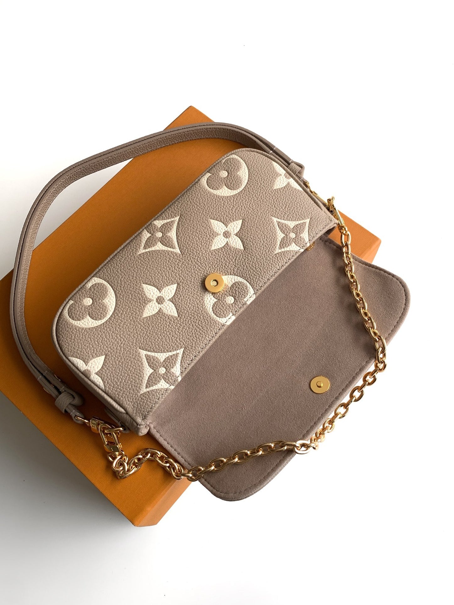 LV Favorite – Bicolor Monogram Empreinte Grained Leather Flap Bag