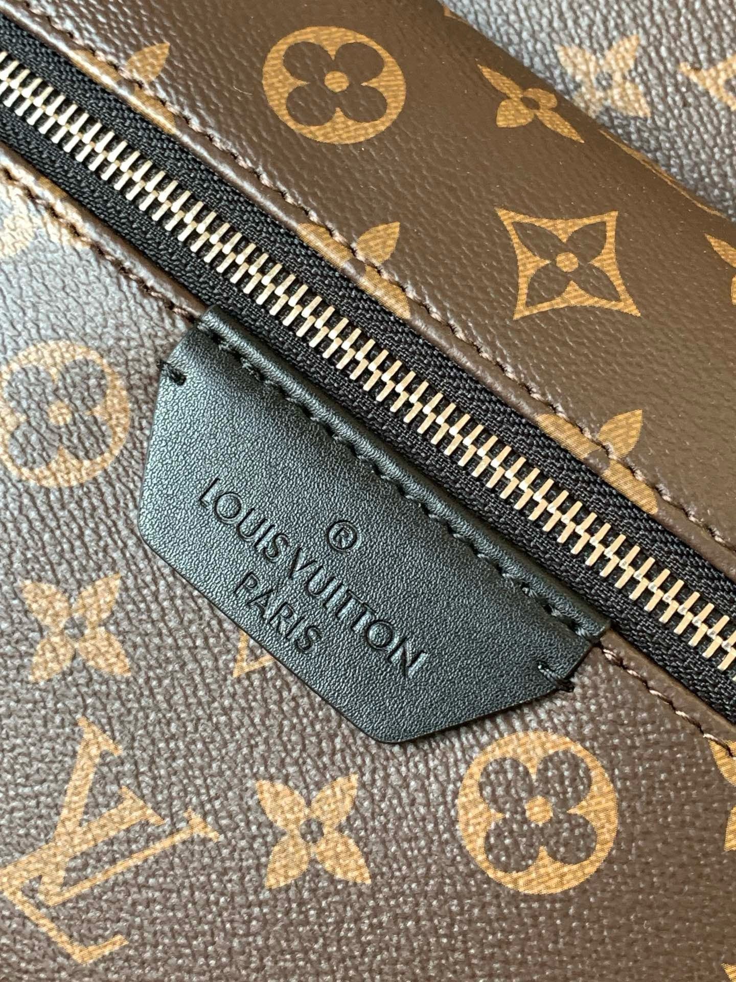 LV Josh Backpack – Monogram Macassar Cognac Brown Coated Canvas Dome Rucksack