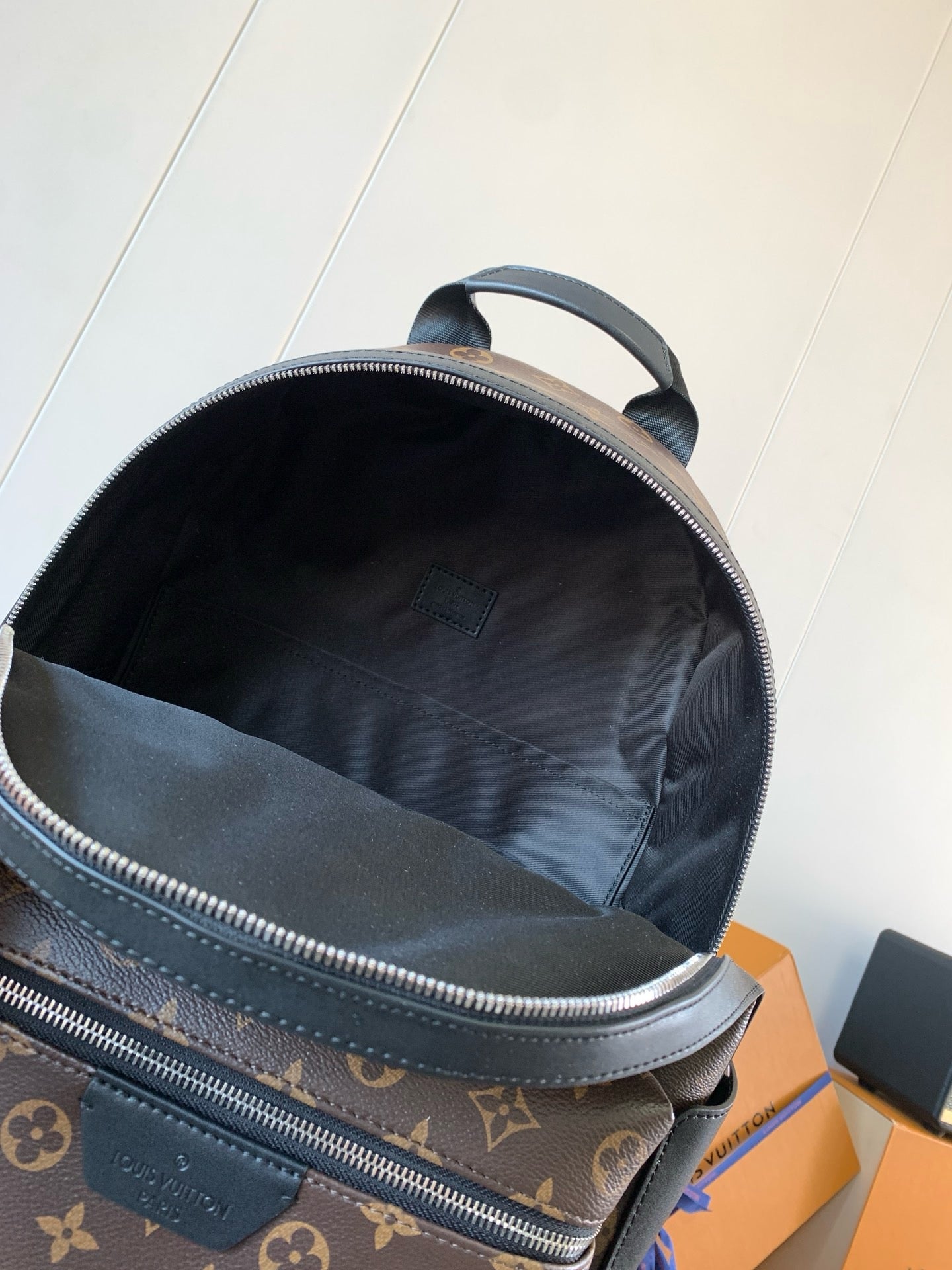 LV Josh Backpack – Monogram Macassar Cognac Brown Coated Canvas Dome Rucksack