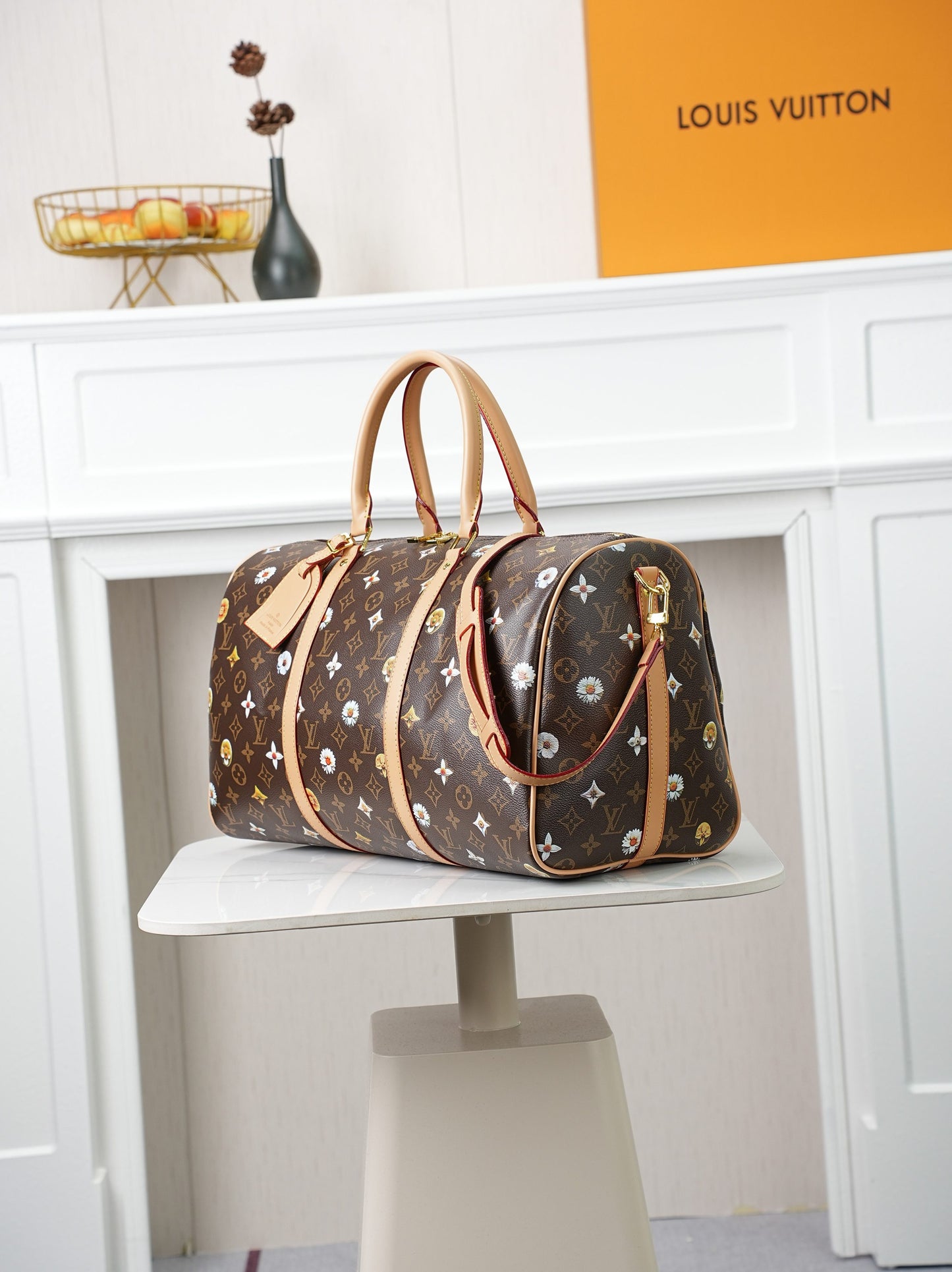 LV x Takashi Murakami Keepall 45 – Flower Monogram Re-edition with Natural Vachetta