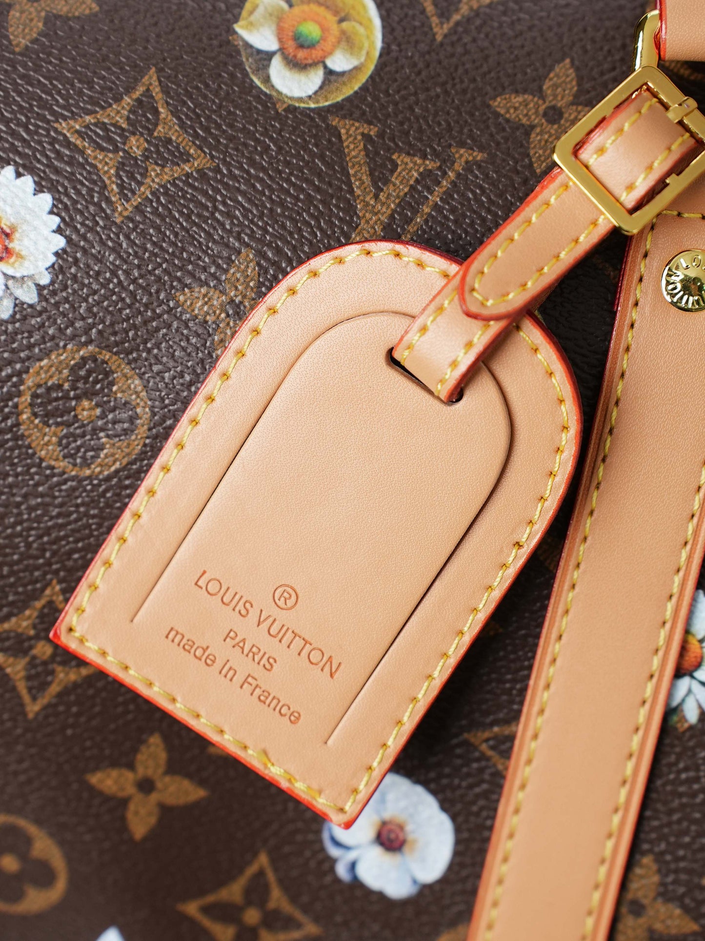LV x Takashi Murakami Keepall 45 – Flower Monogram Re-edition with Natural Vachetta