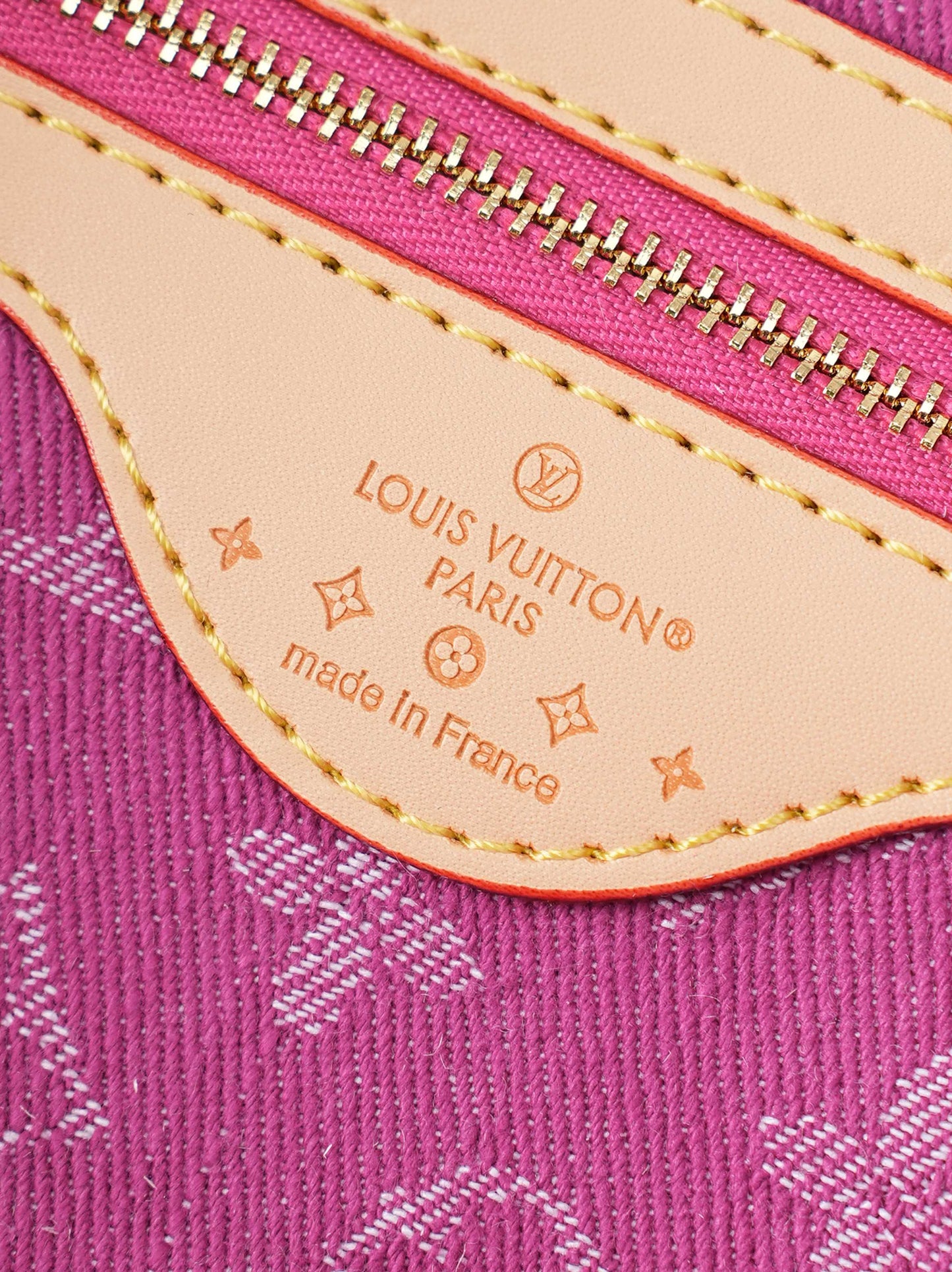 LV Monogram Denim Keepall 45 – Stone-Washed Pink Jacquard Denim with Heritage Vachetta