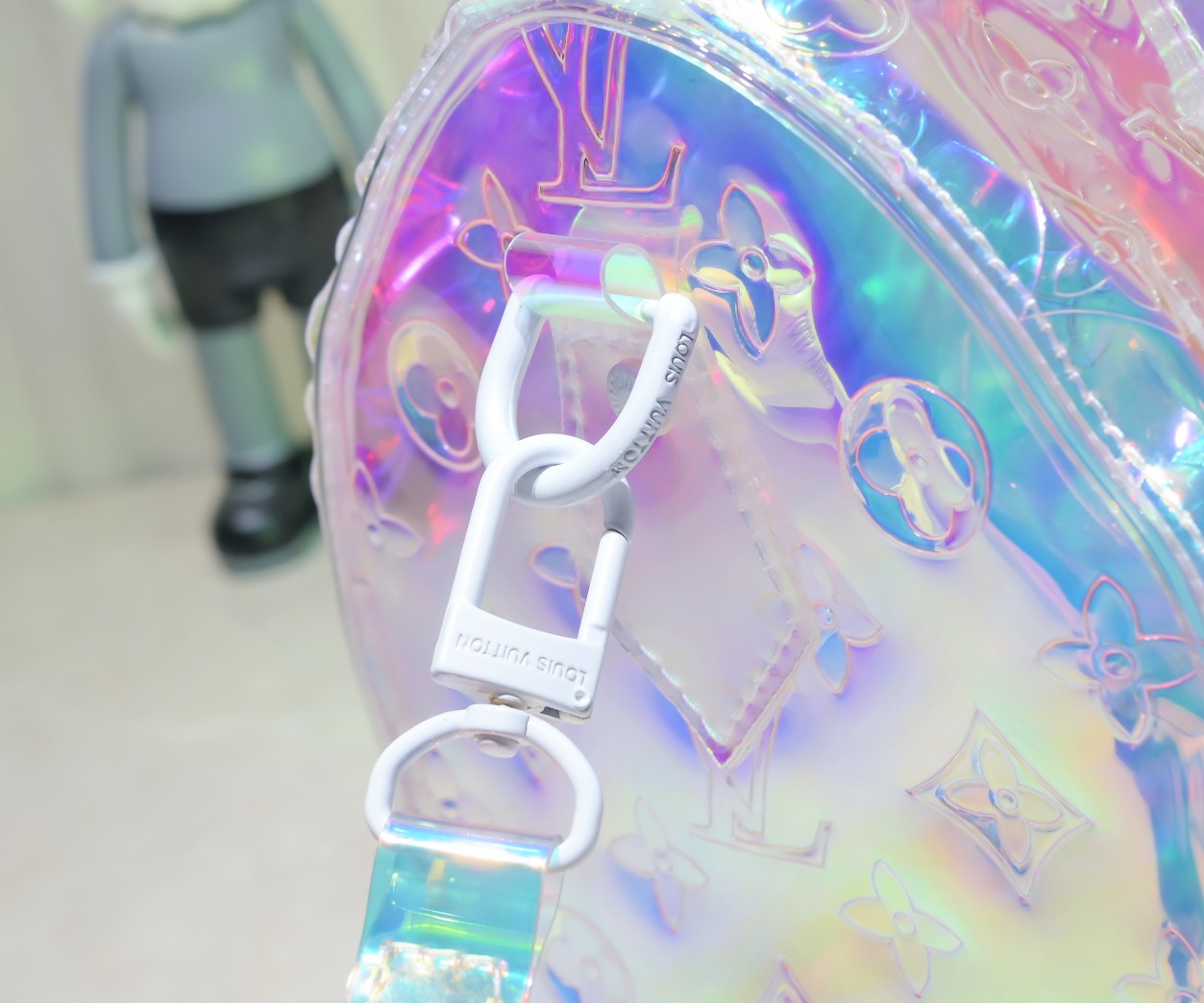 Louis Vuitton Monogram Prism Keepall Bandouliere 50 – Holographic PVC with Clear Resin Chain