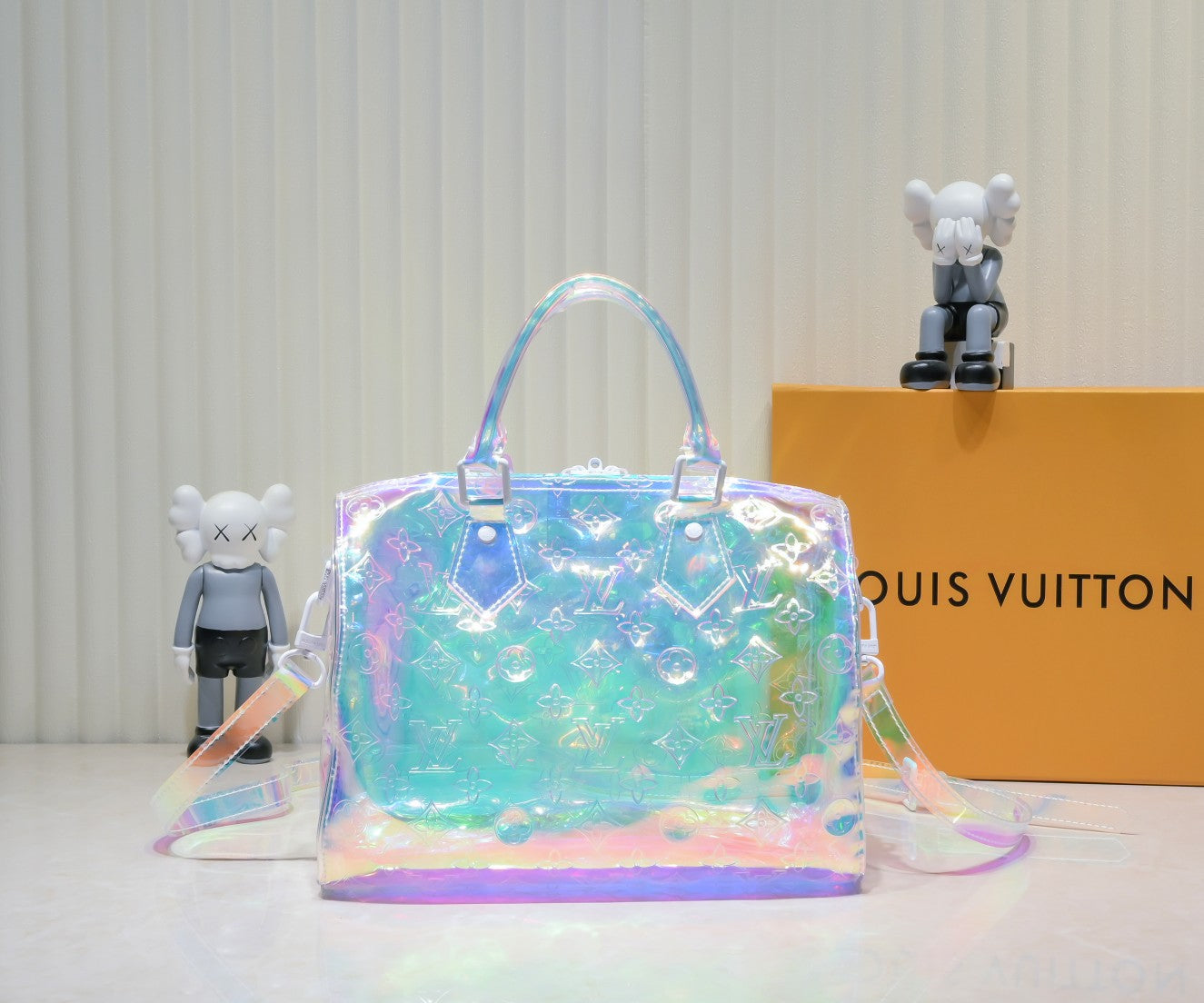 Louis Vuitton Monogram Prism Keepall Bandouliere 50 – Holographic PVC with Clear Resin Chain