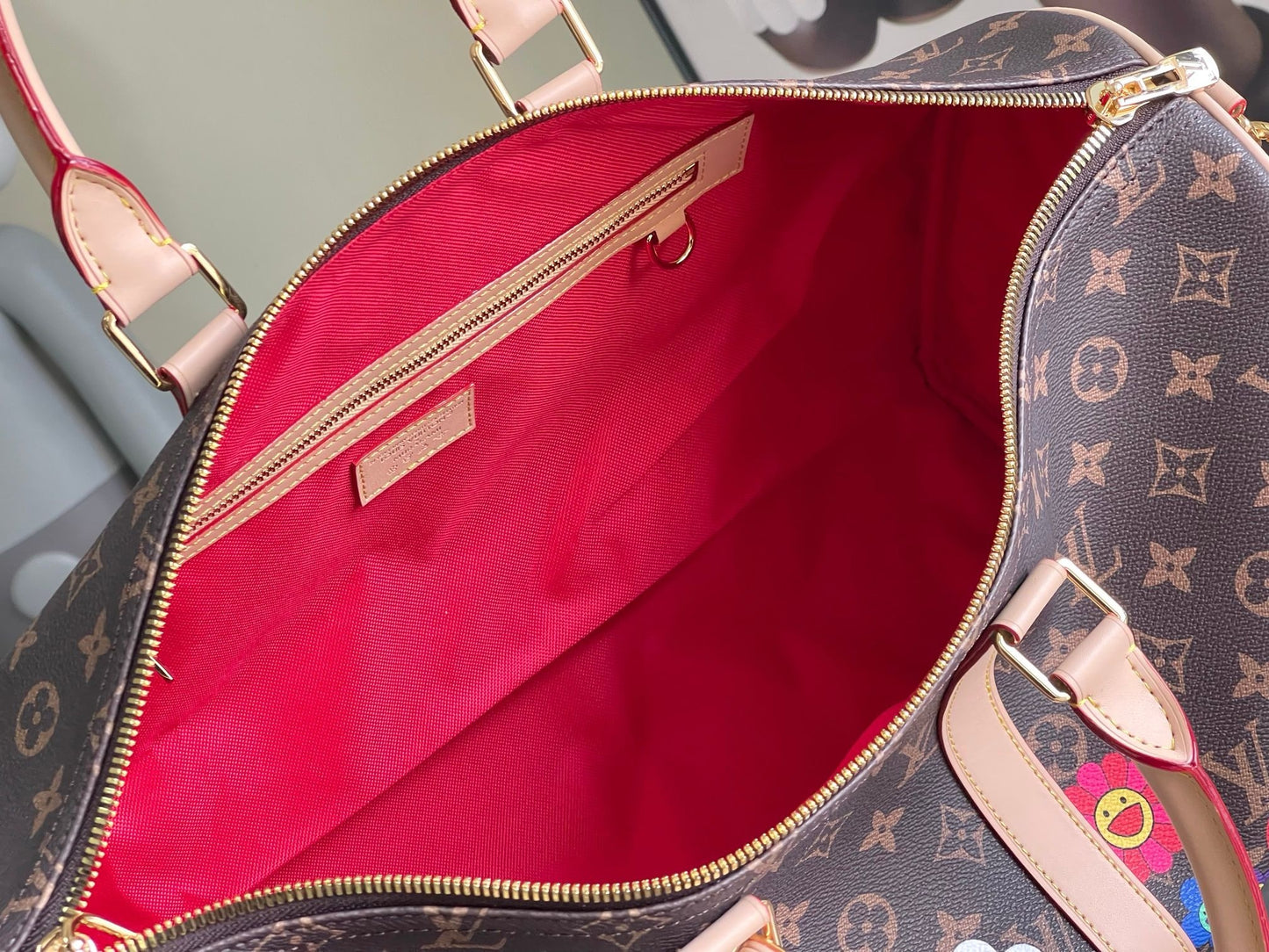 LV Takashi Murakami Monogram Flowers Keepall Bandoulière 50 – Brown Monogram Canvas Travel Duffel