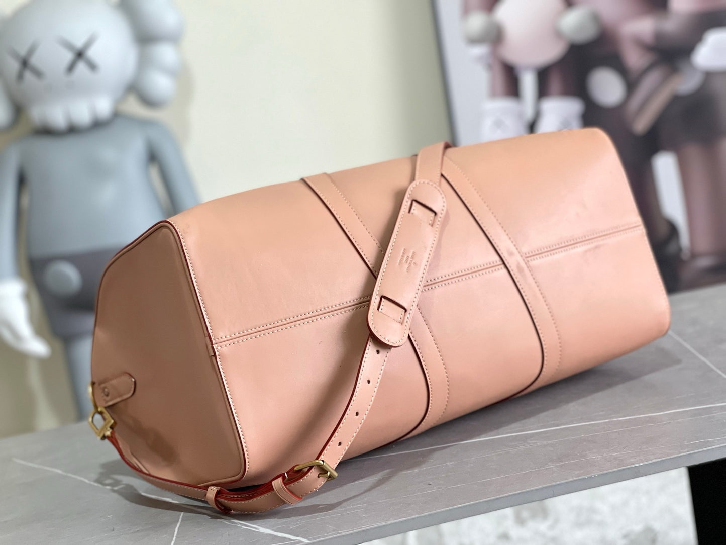 LV Keepall Bandoulière 50 Natural Vachetta Leather Duffle Bag – Raw Cowhide Weekender