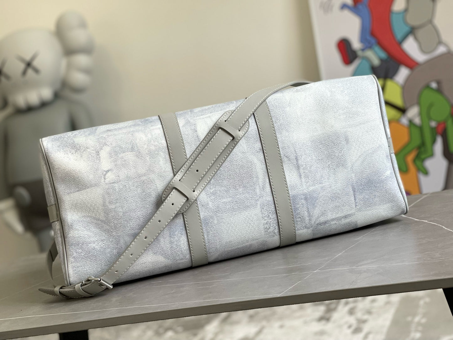 LV Monogram Clouds Keepall Bandoulière 50 – Sky Blue Gradient Monogram Canvas Travel Duffel