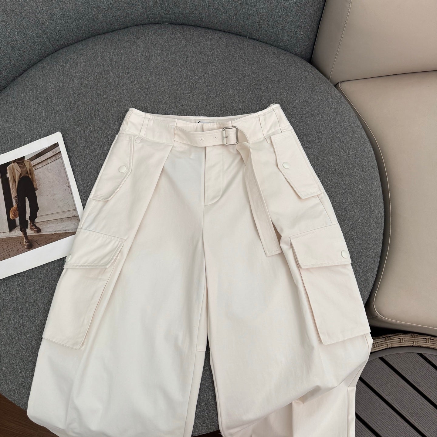 LV Monogram Fil Coupé Pants – Optic White 3D Textured Cut-Thread Cotton Wide-Leg Jeans