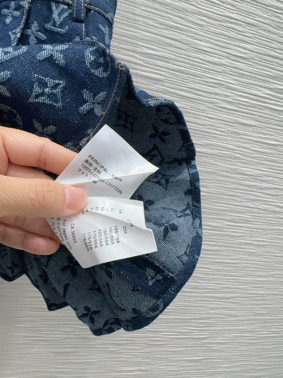 LV Monogram Jacquard Pleated Denim Pinafore Dress – Raw Indigo Monogram Tapestry Overall Rucksack Mini Dress