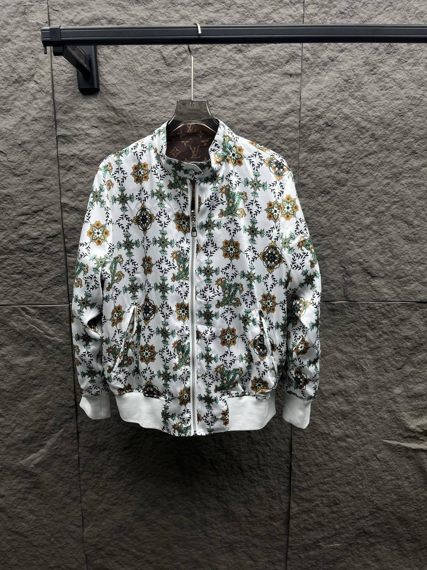 Reversible Nouveau LV Bomber Jacket – Art Nouveau Floral Silk & Classic Brown Monogram Jacquard Blouson