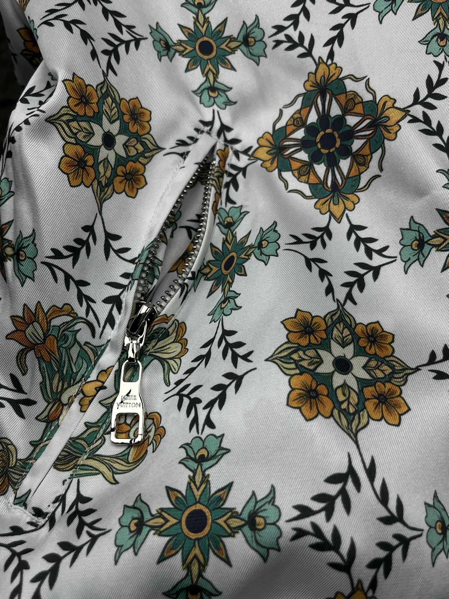 Reversible Nouveau LV Bomber Jacket – Art Nouveau Floral Silk & Classic Brown Monogram Jacquard Blouson