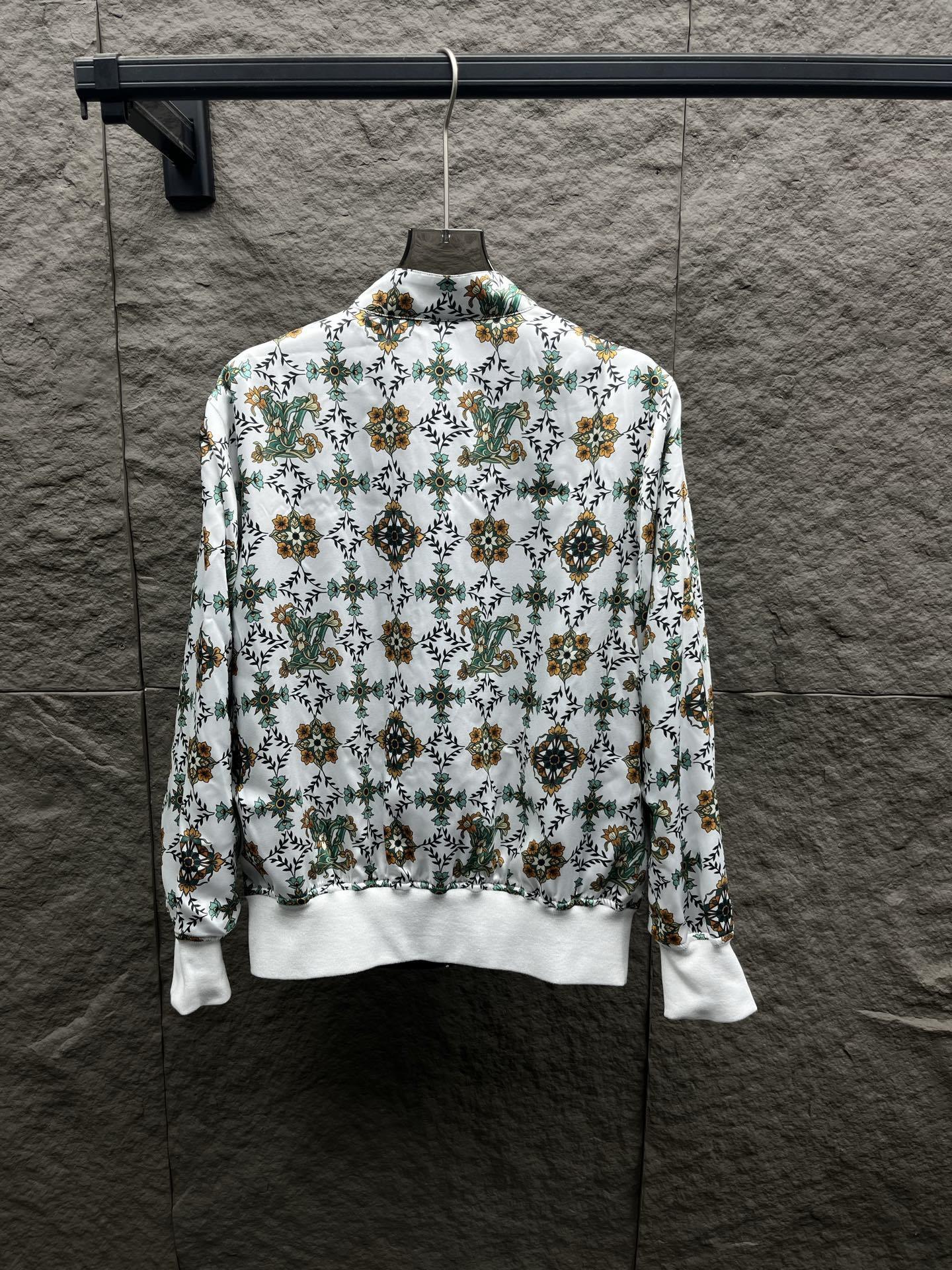 Reversible Nouveau LV Bomber Jacket – Art Nouveau Floral Silk & Classic Brown Monogram Jacquard Blouson