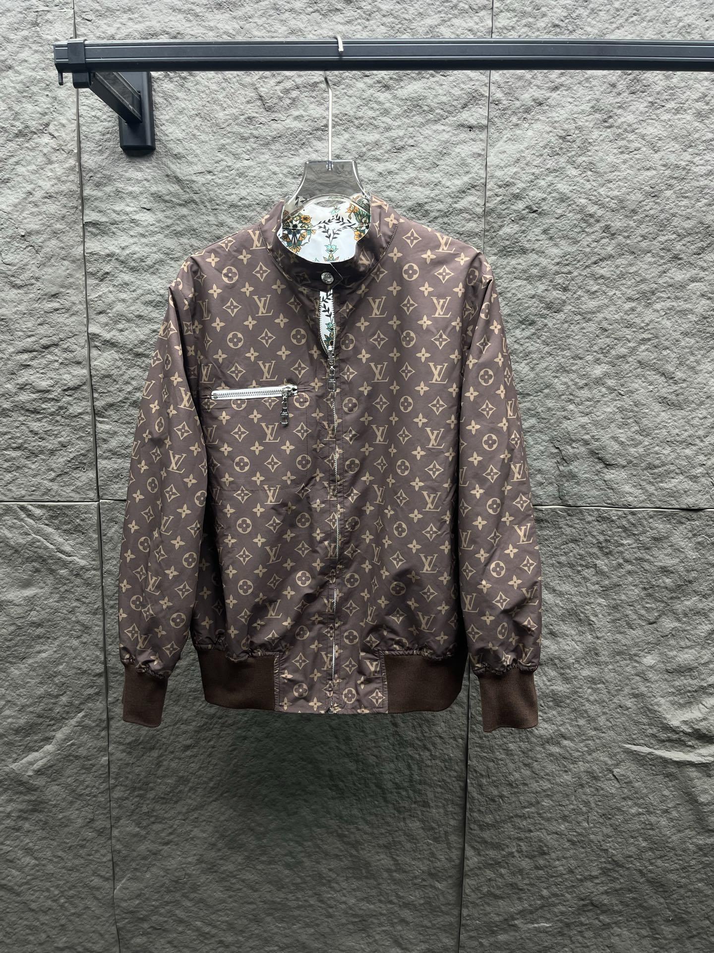 Reversible Nouveau LV Bomber Jacket – Art Nouveau Floral Silk & Classic Brown Monogram Jacquard Blouson