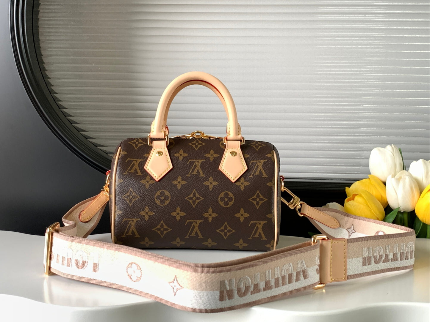 LV Speedy Bandoulière 20 – Classic Monogram Coated Canvas Micro Duffle Bag