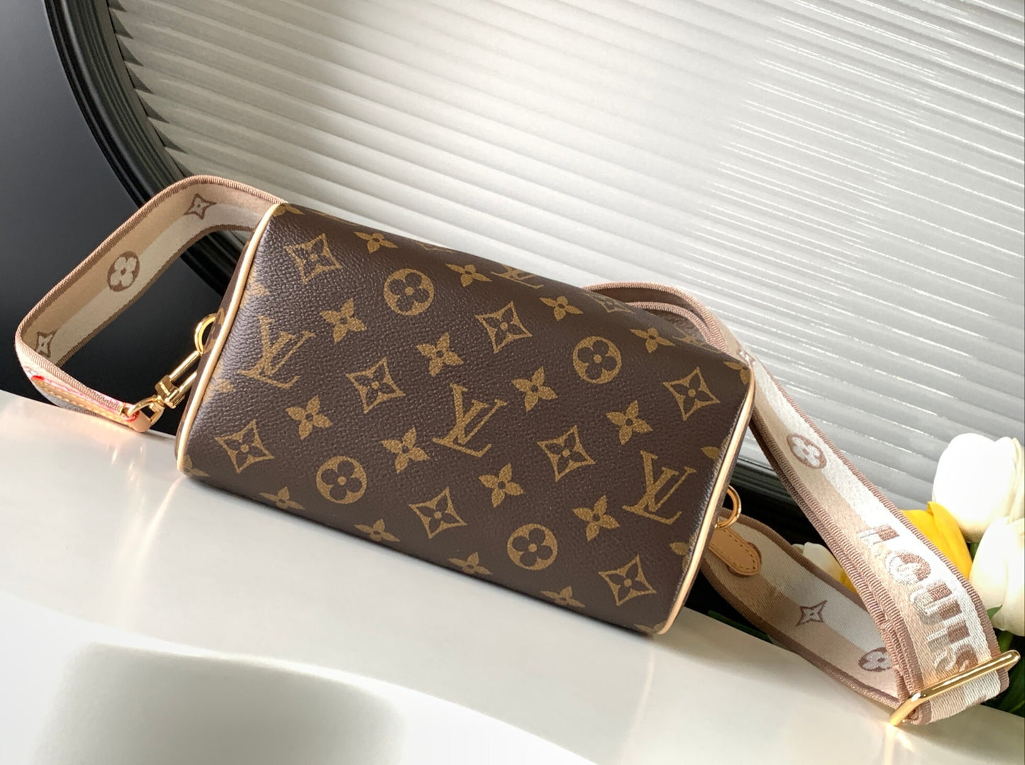 LV Speedy Bandoulière 20 – Classic Monogram Coated Canvas Micro Duffle Bag