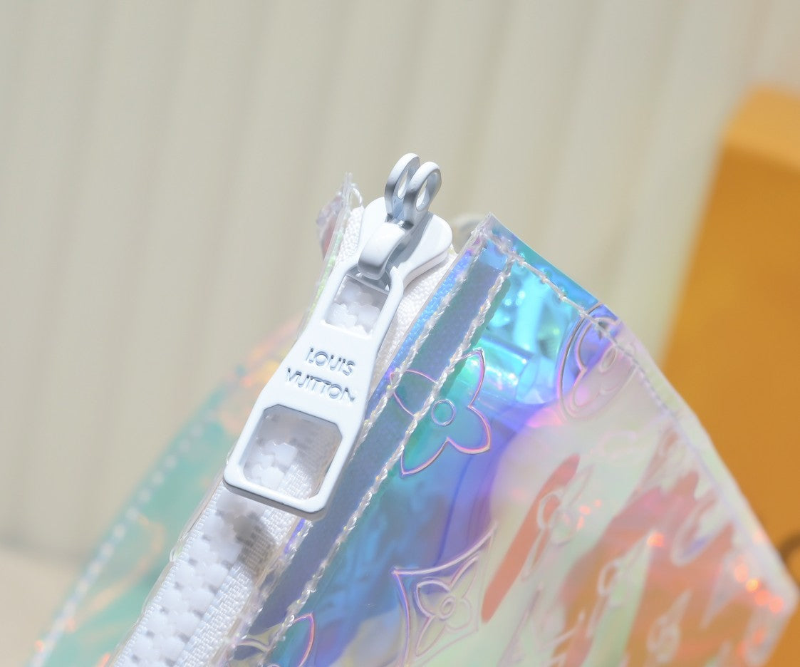 LV Monogram Prism Soft Trunk – Iridescent PVC with Sculptural Acetate Chain