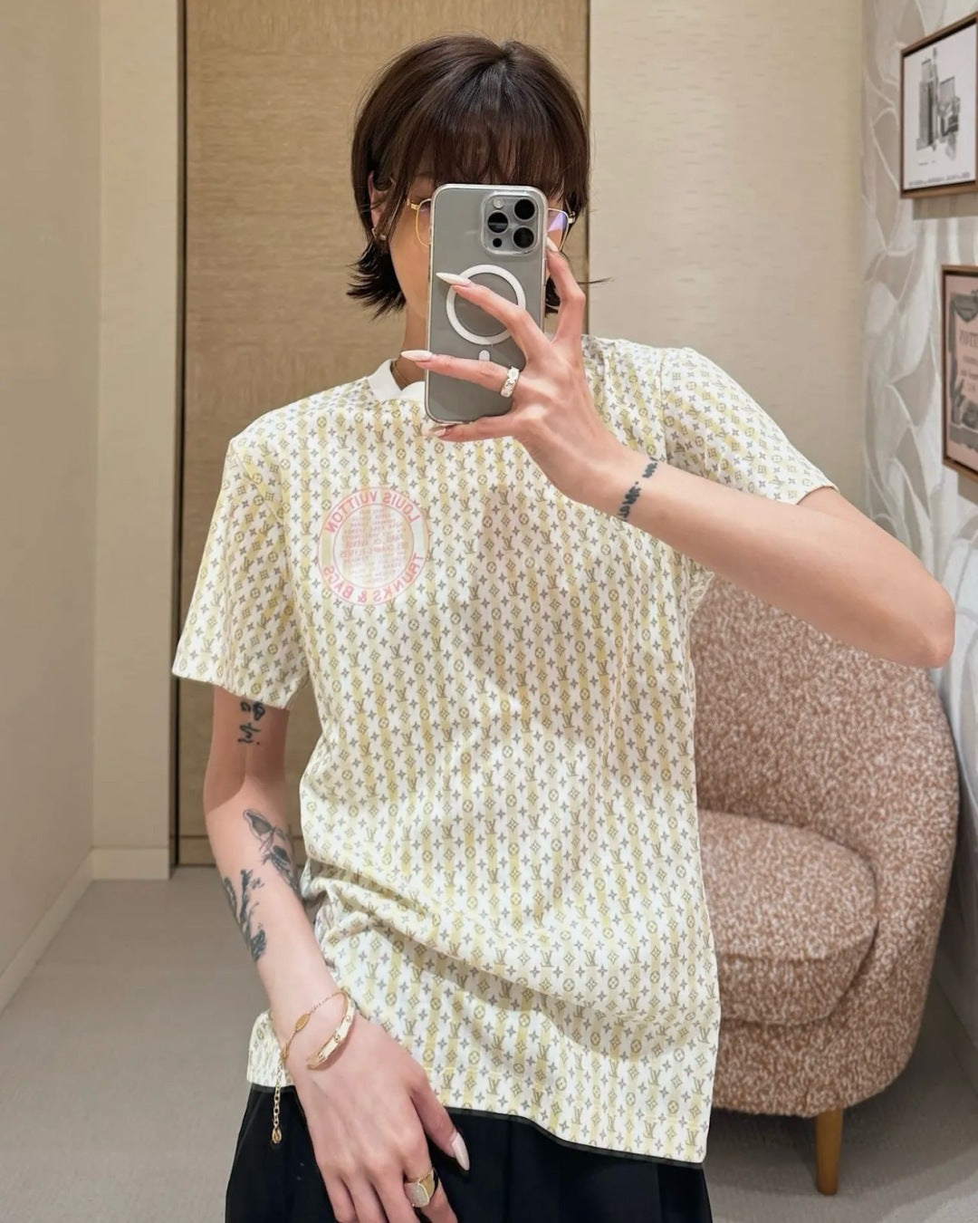 LV Monogram Stripes T-Shirt – Vibrant Orange & White Regimental Striped Cotton Jersey Crewneck