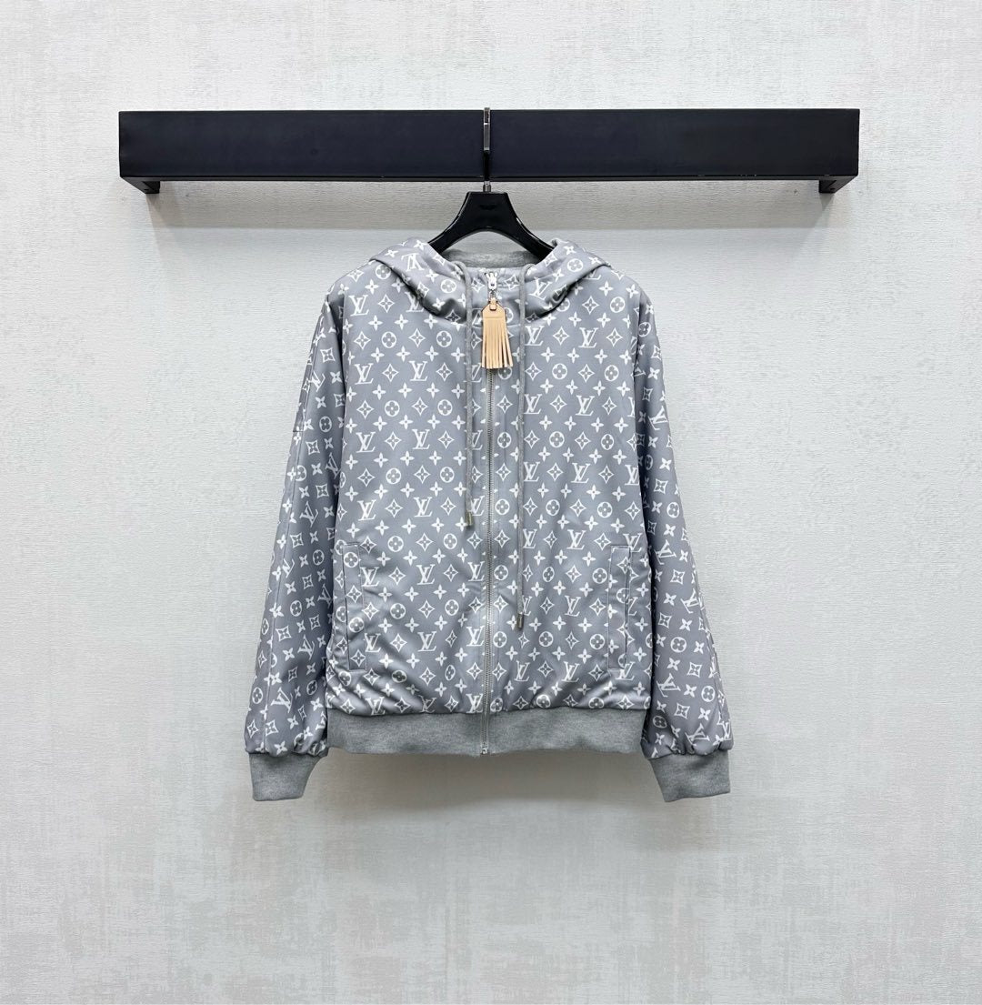 LV Accent Tracksuit Set – Premium Cotton Zipped Hoodie & Wide-Leg Sweatpants Co-Ord