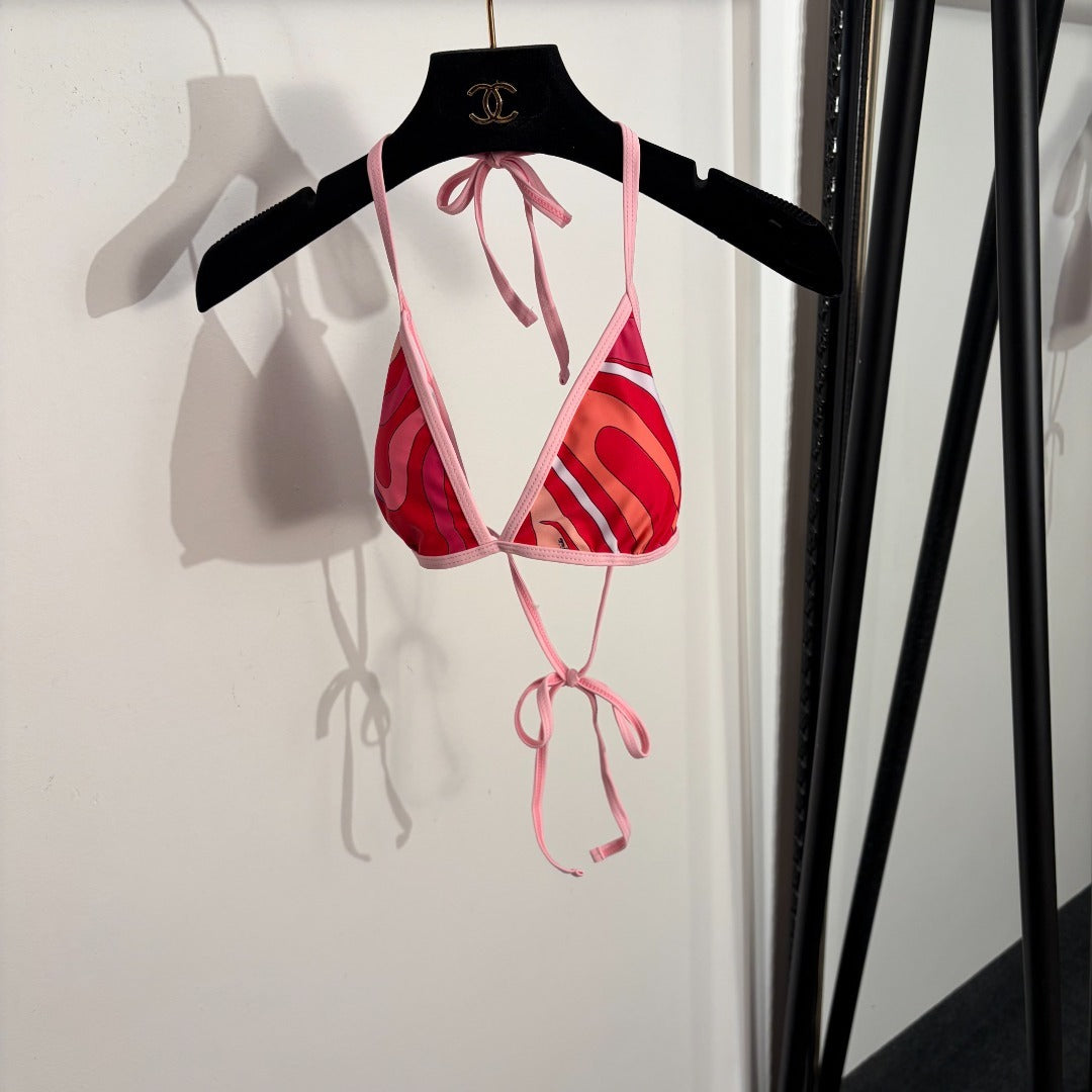 Labirinto-Print 3-Piece Archive Set – Geometric Halter Bikini and 100% Silk Twill Sarong
