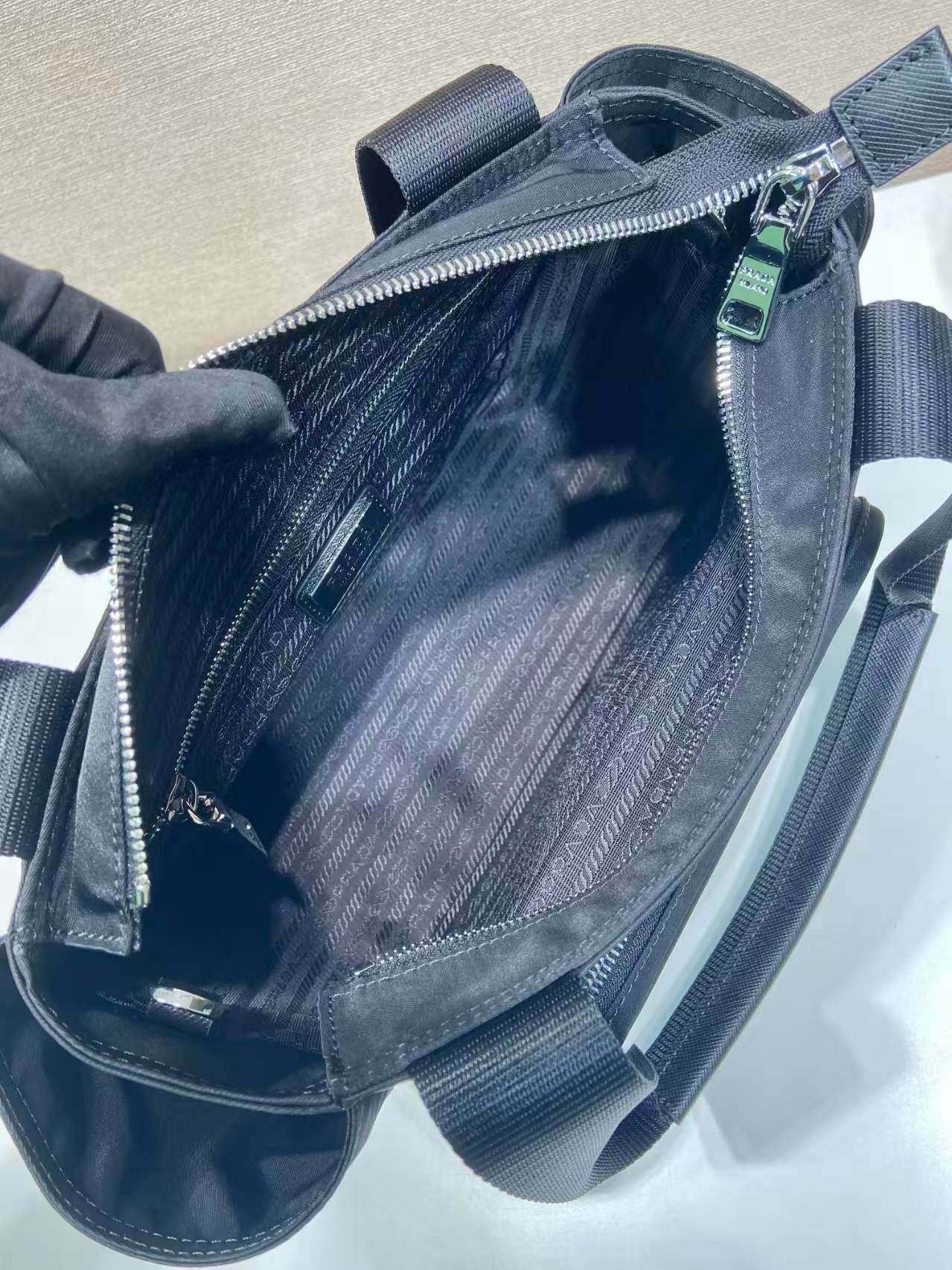 Black re-nylon Baby Bag / Diaper Tote in Nero