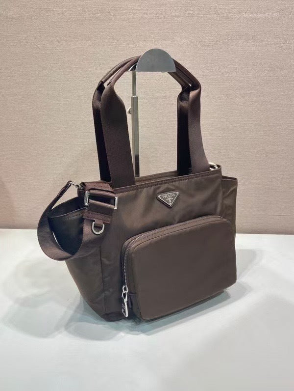 Re-Nylon Utility Tote Bag with Front Pocket & Shoulder Strap