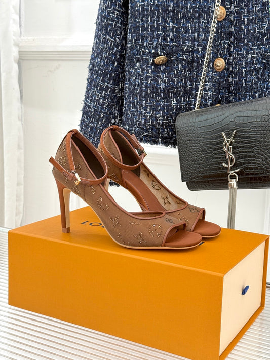 LV Gala Sandal – Rhinestone Monogram Mesh Stiletto Evening Heel