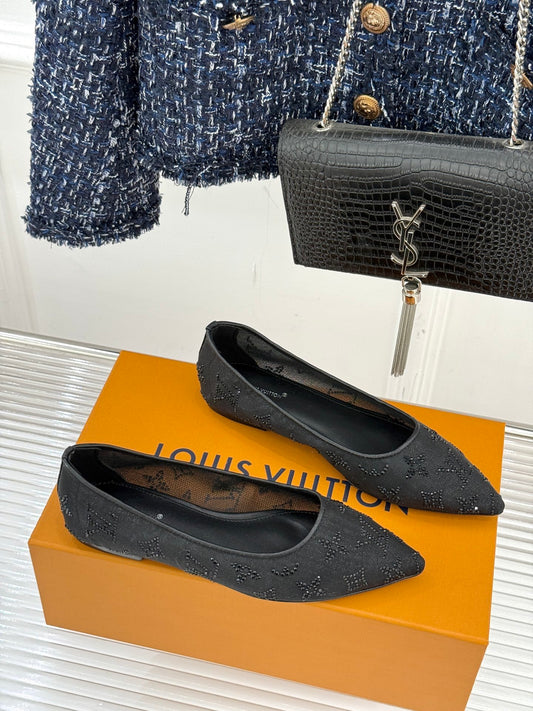 LV Gala Flat Ballerina – Rhinestone Monogram Mesh & Strass Ballet Pump